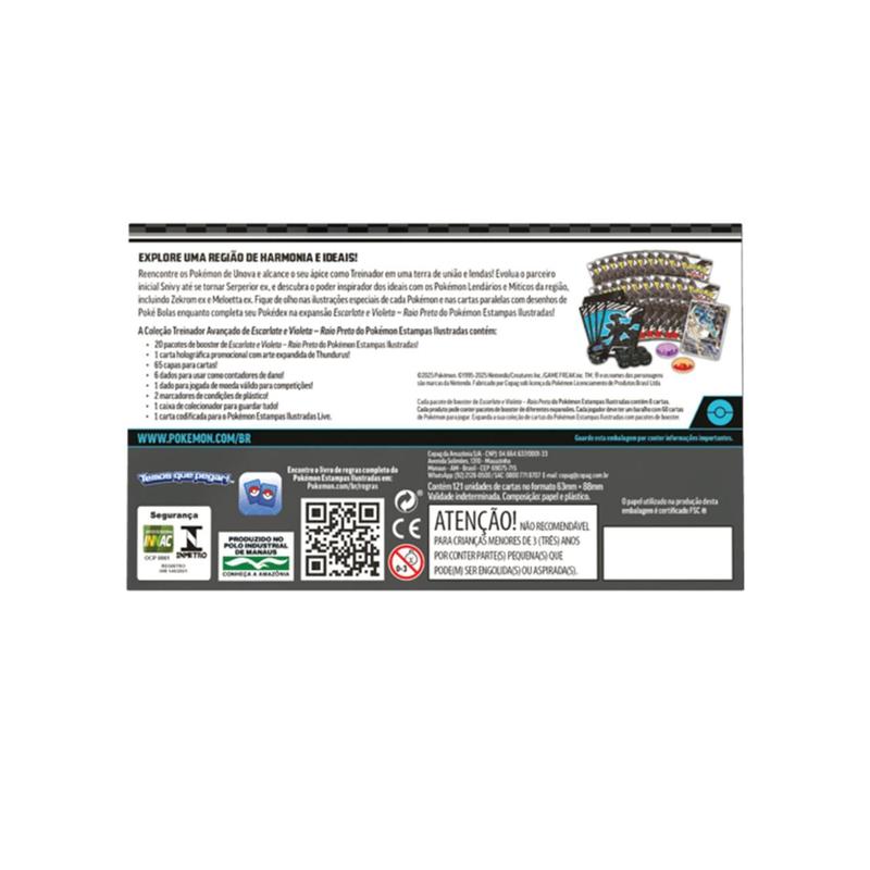 Box Pokémon Coleção Treinador Avançado Raio Preto EV 121 Cartas